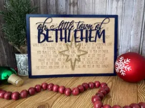 Oh Little Town of Bethlehem: Laser Cut Wood Wall Decor