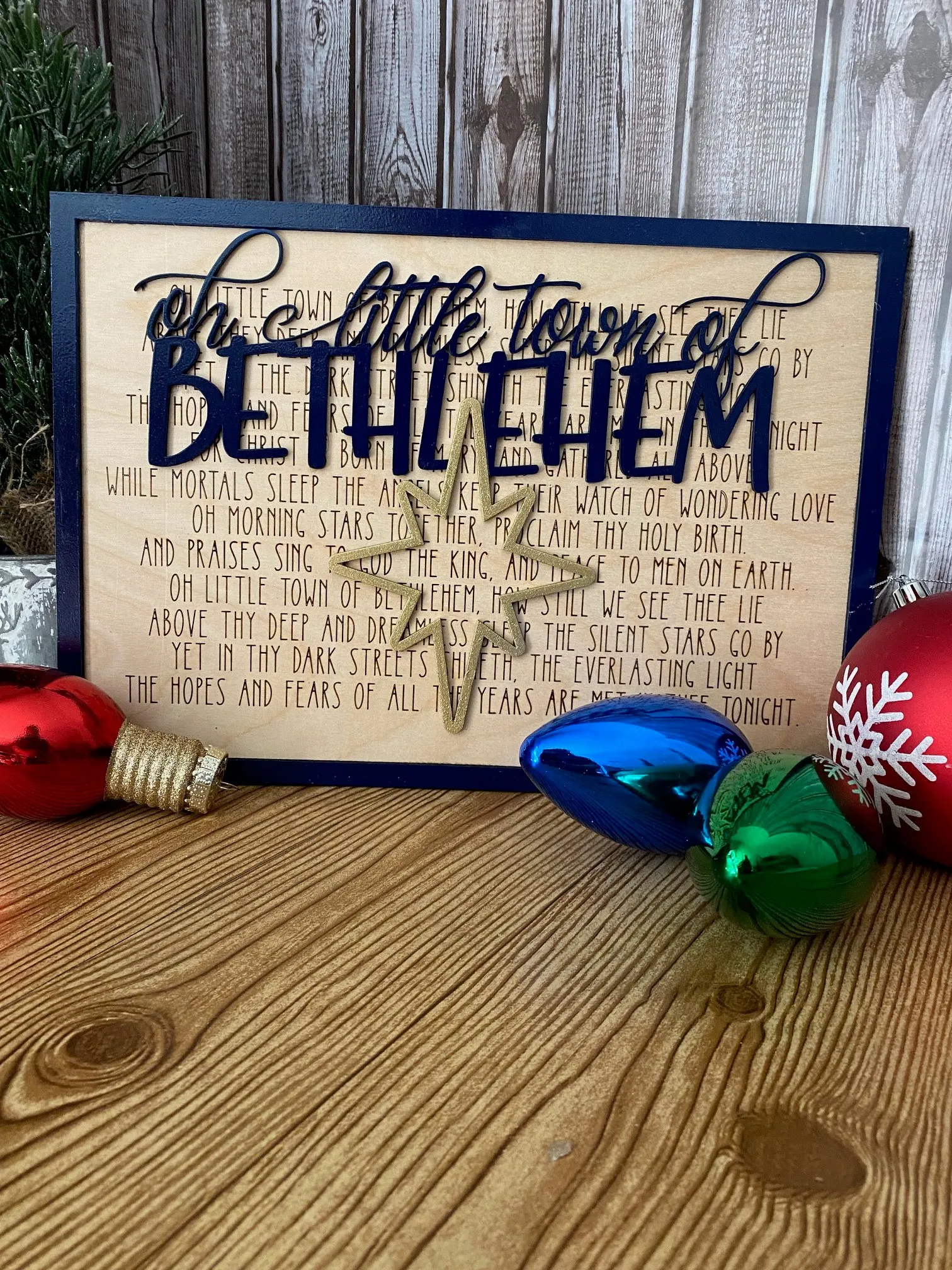 Oh Little Town of Bethlehem: Laser Cut Wood Wall Decor