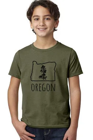 Oregon Pine T-Shirt  - Toddler & Youth Olive Triblend