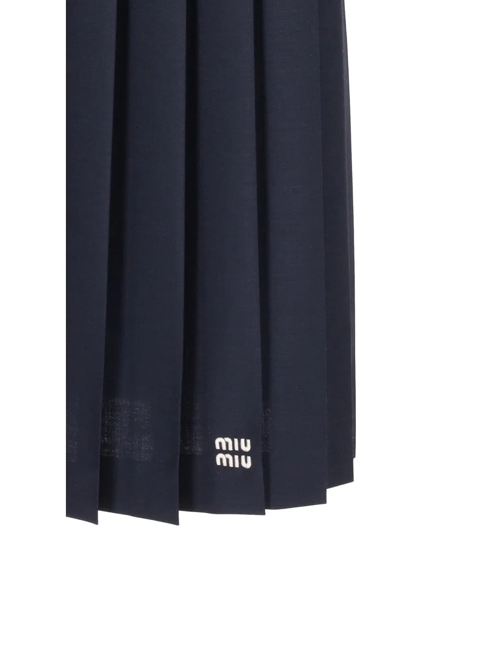 pleated midi skirt