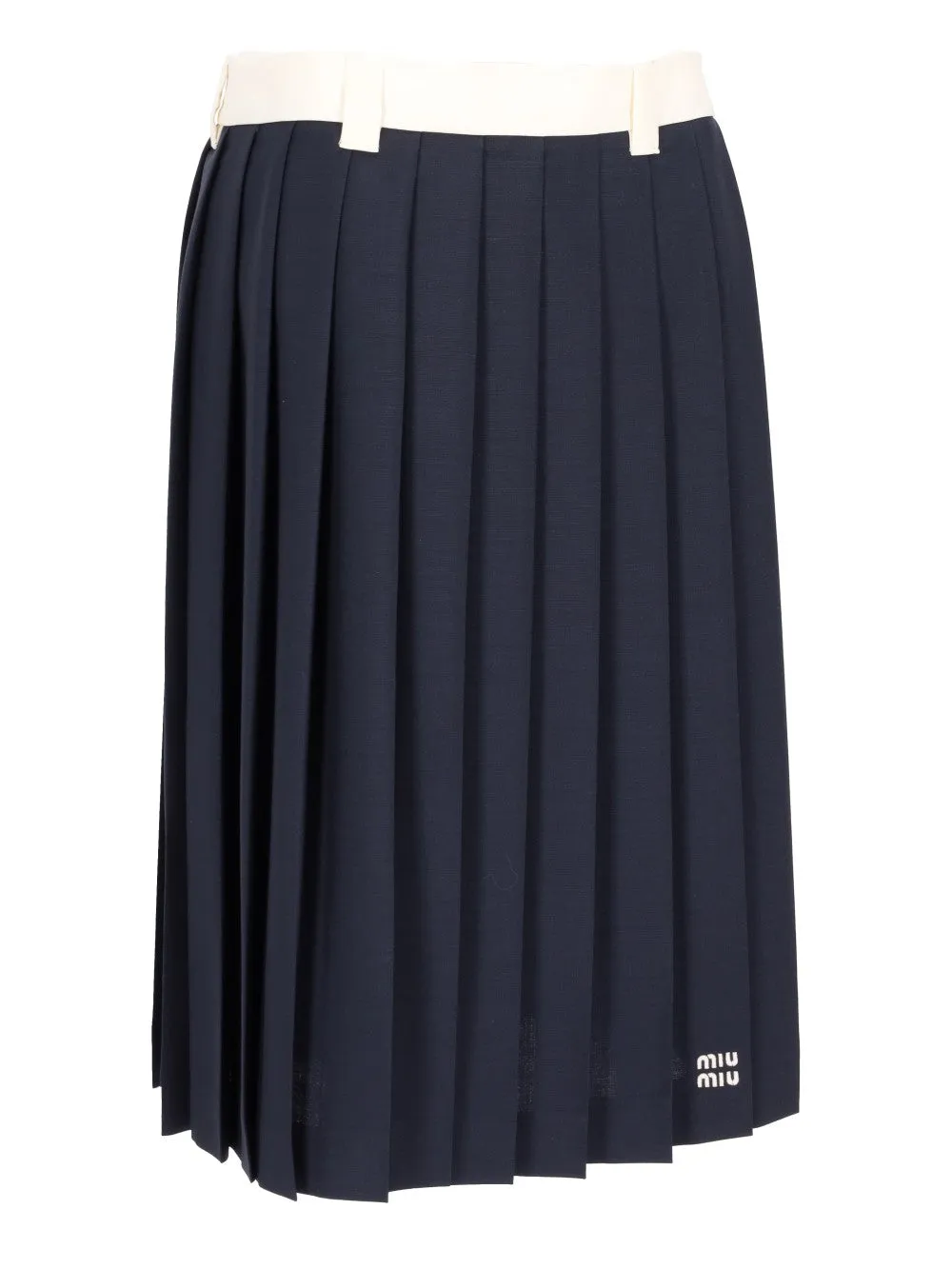 pleated midi skirt