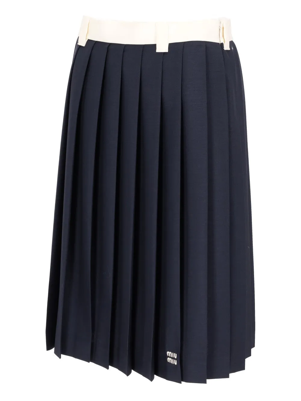 pleated midi skirt