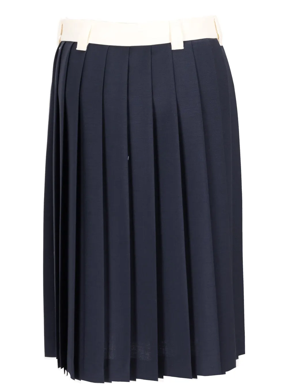 pleated midi skirt