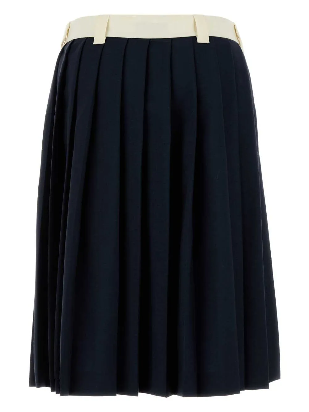 pleated midi skirt