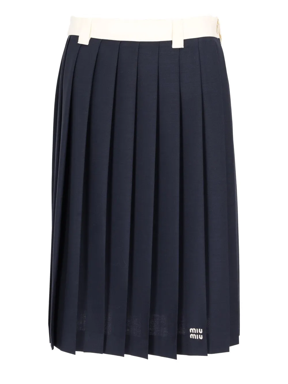 pleated midi skirt