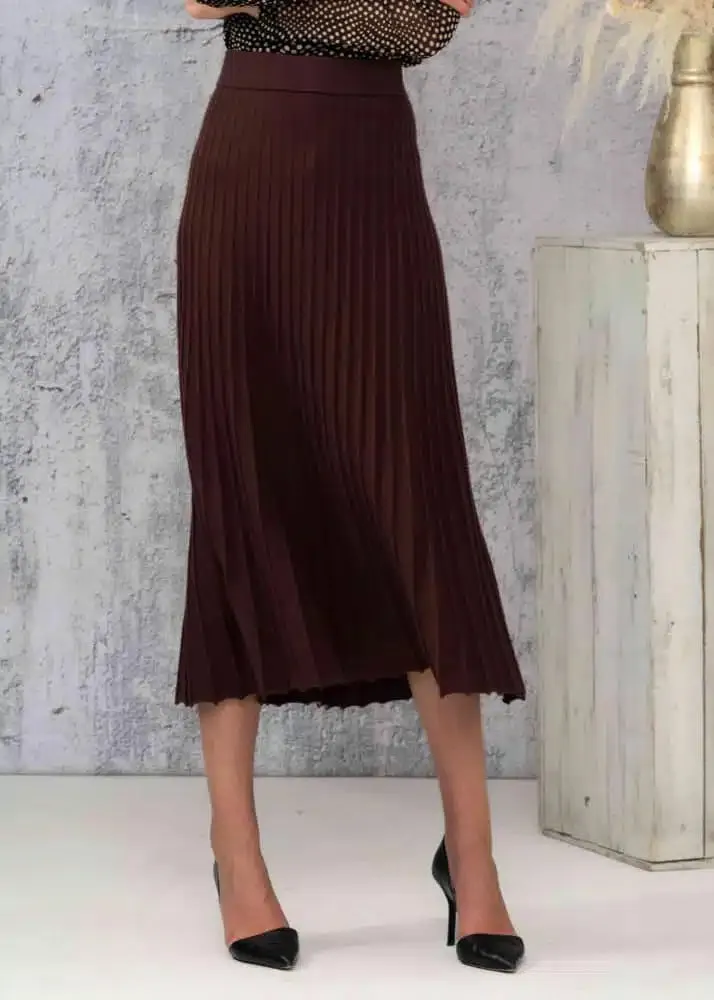 Pleated Pull On Midi Skirt. Style ALSA44178