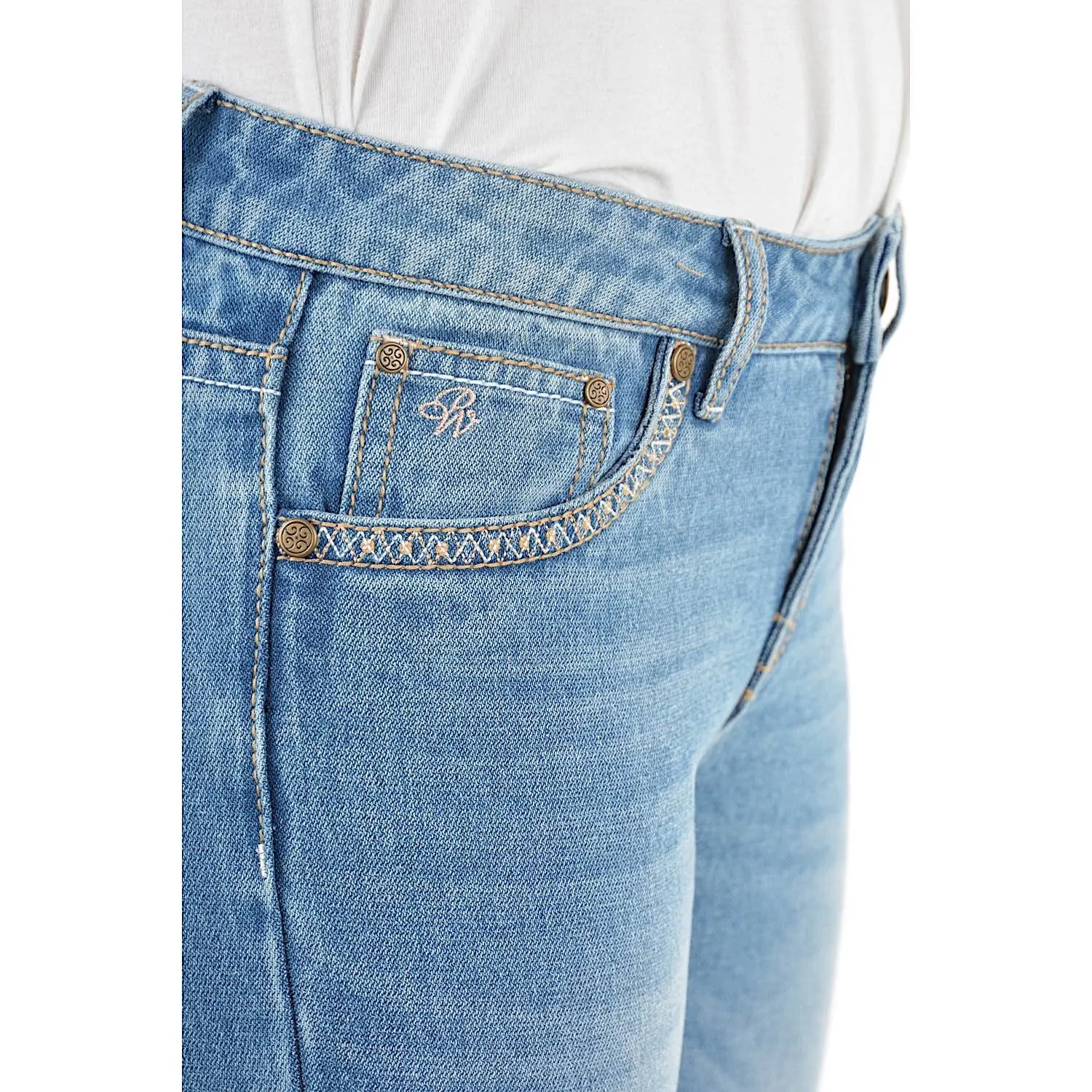 Pure Western Women's Sunny Boot Cut Jean 34" Leg Faded Blue