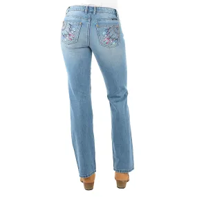 Pure Western Women's Sunny Boot Cut Jean 34" Leg Faded Blue