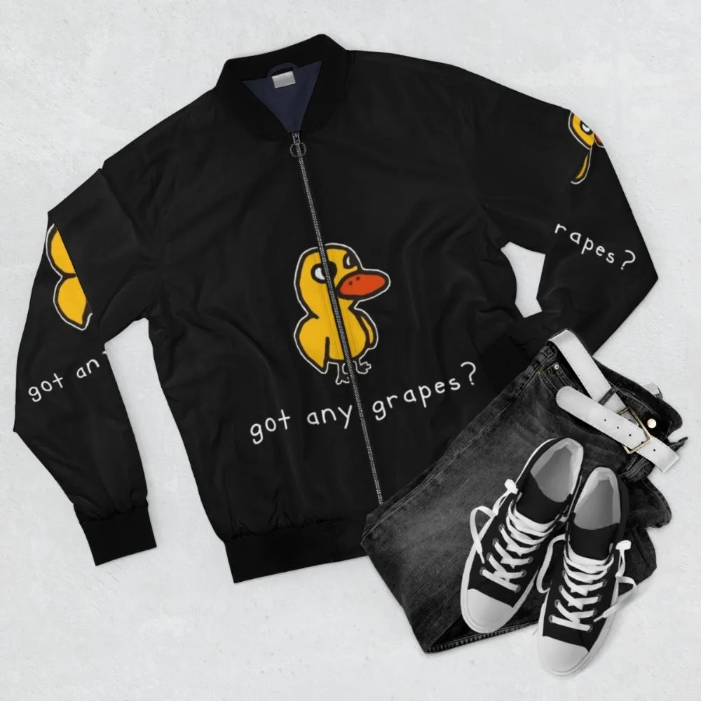 "got any grapes?" Bomber Jacket - Duck Song Inspired Meme Apparel