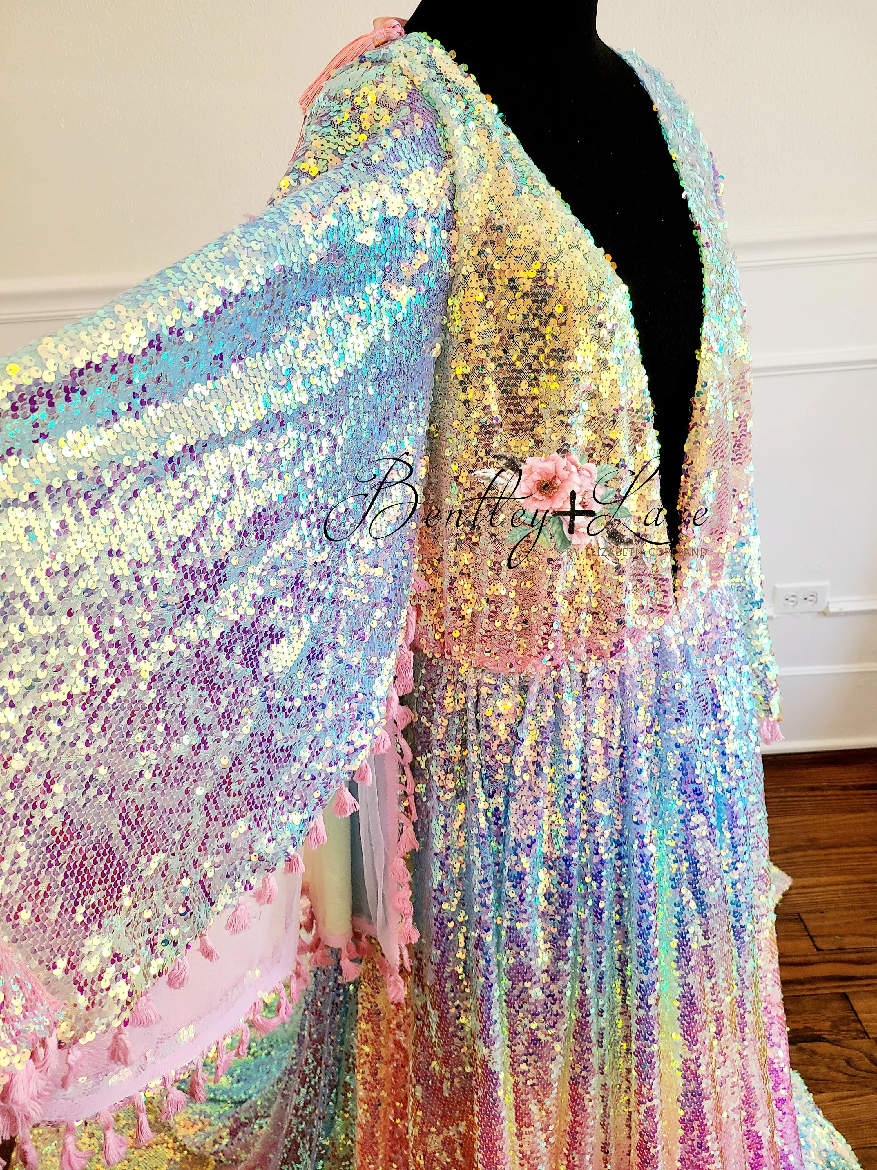 Rainbow Disco-Beautiful boho inspired gown - (TEEN-ADULT) -Maternity friendly.