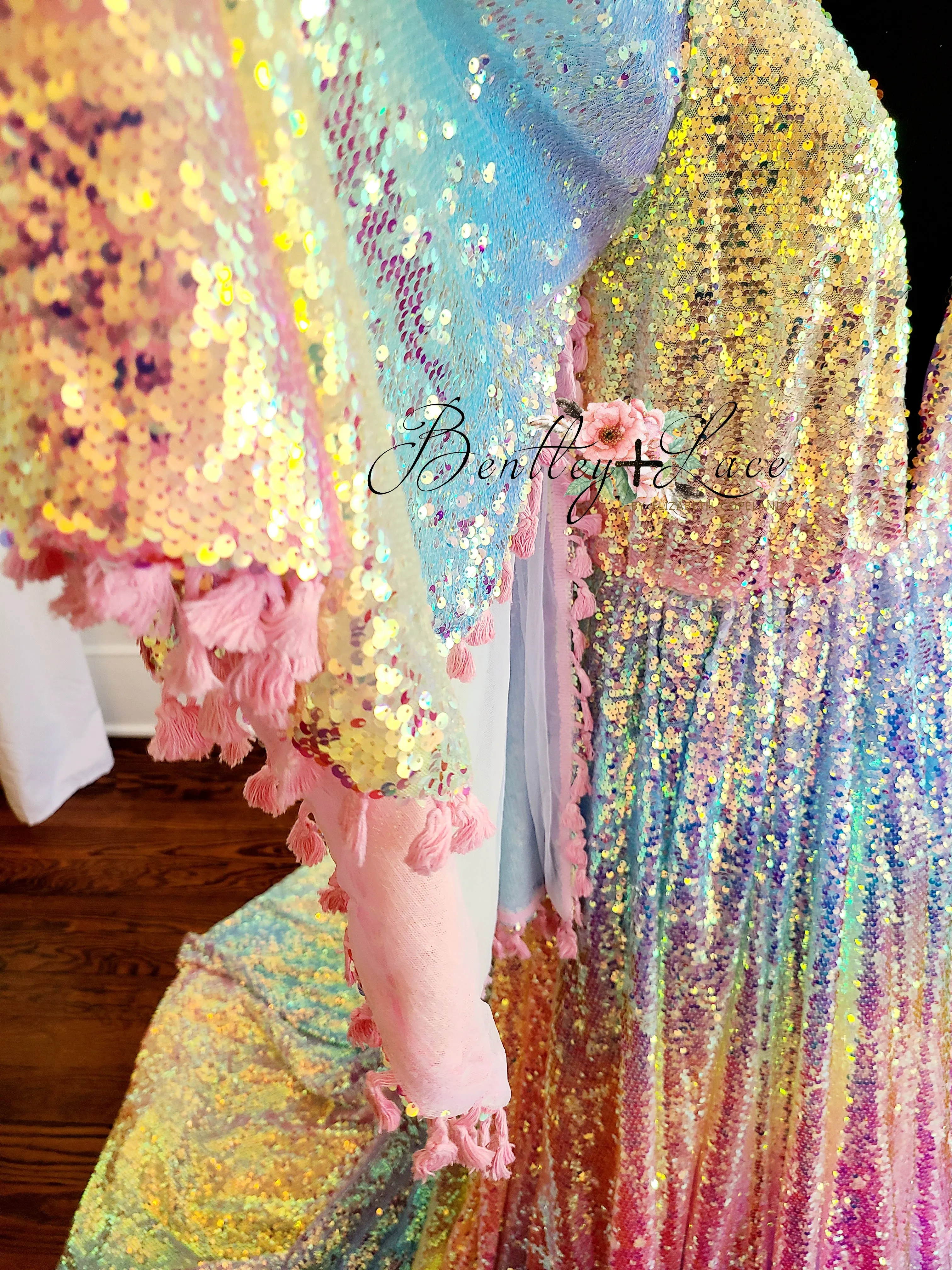 Rainbow Disco-Beautiful boho inspired gown - (TEEN-ADULT) -Maternity friendly.