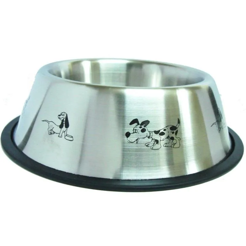 Raintech Steel Bowl with anti-slip rubber dog motives 0,190l /11cm/