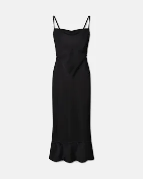 Renny - Slip Satin Maxi Dress - Black