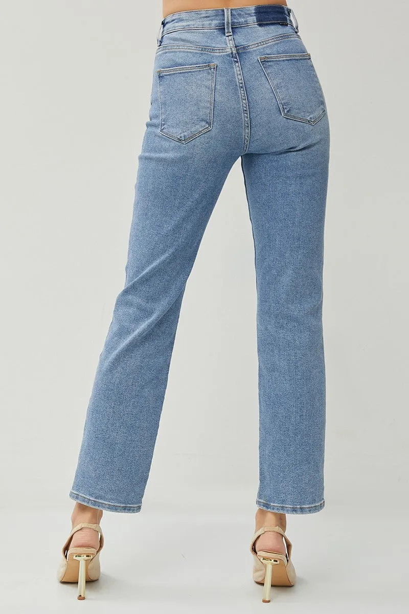 Risen Jeans - High Rise Crossover Straight Jeans - RDP5333