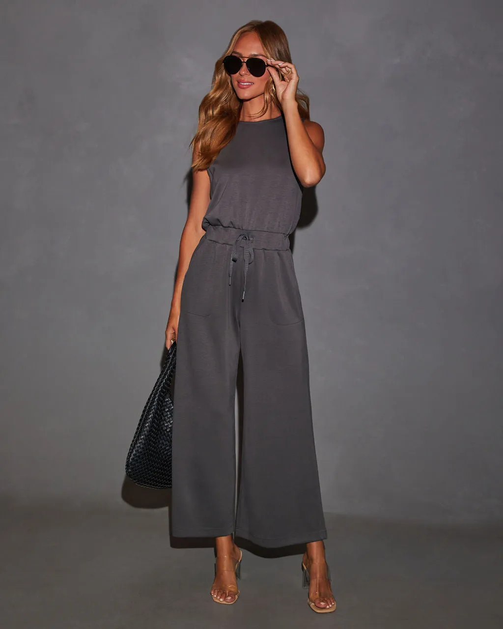 Rosella Wide Leg Drawstring Waist Jumpsuit