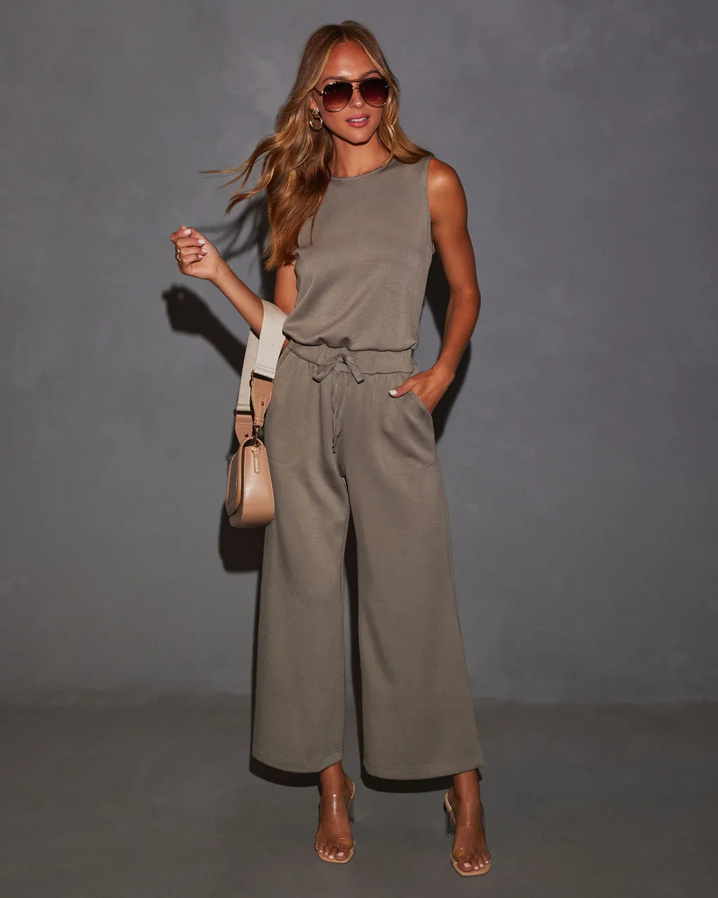 Rosella Wide Leg Drawstring Waist Jumpsuit