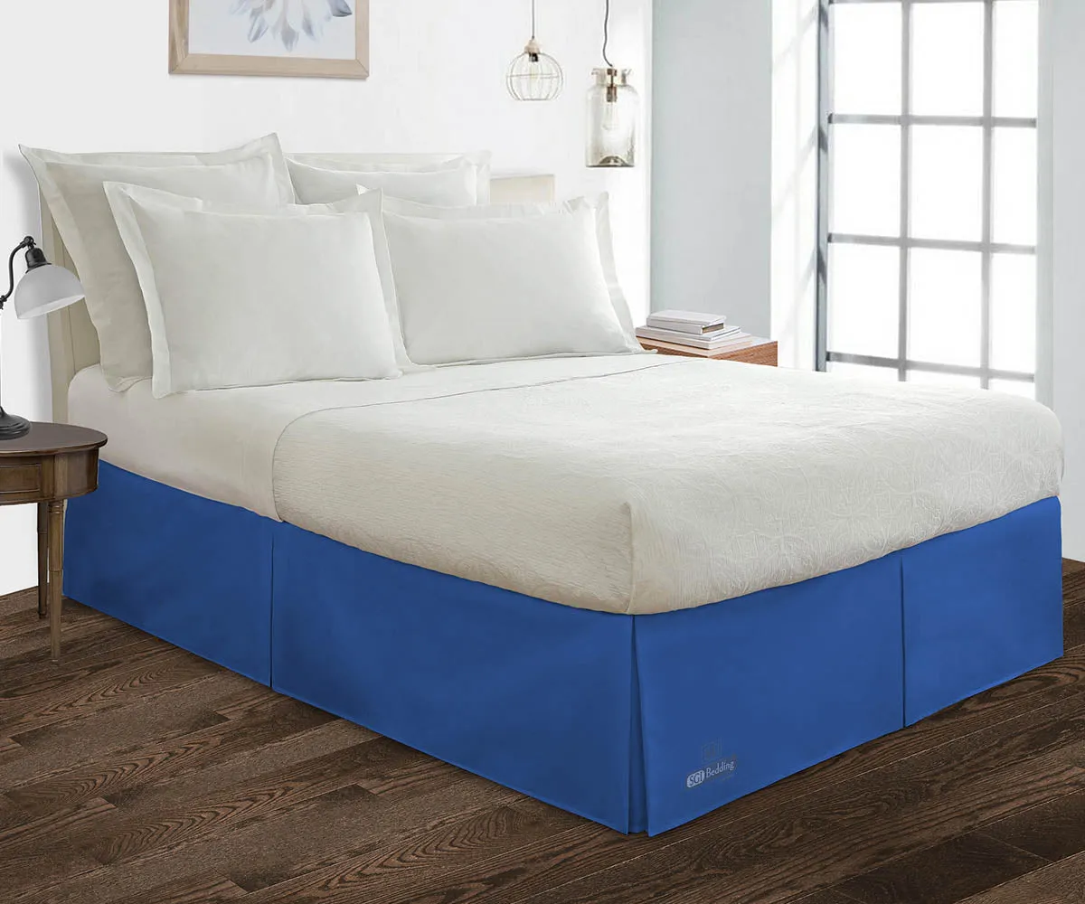 ROYAL BLUE PLEATED BED SKIRT