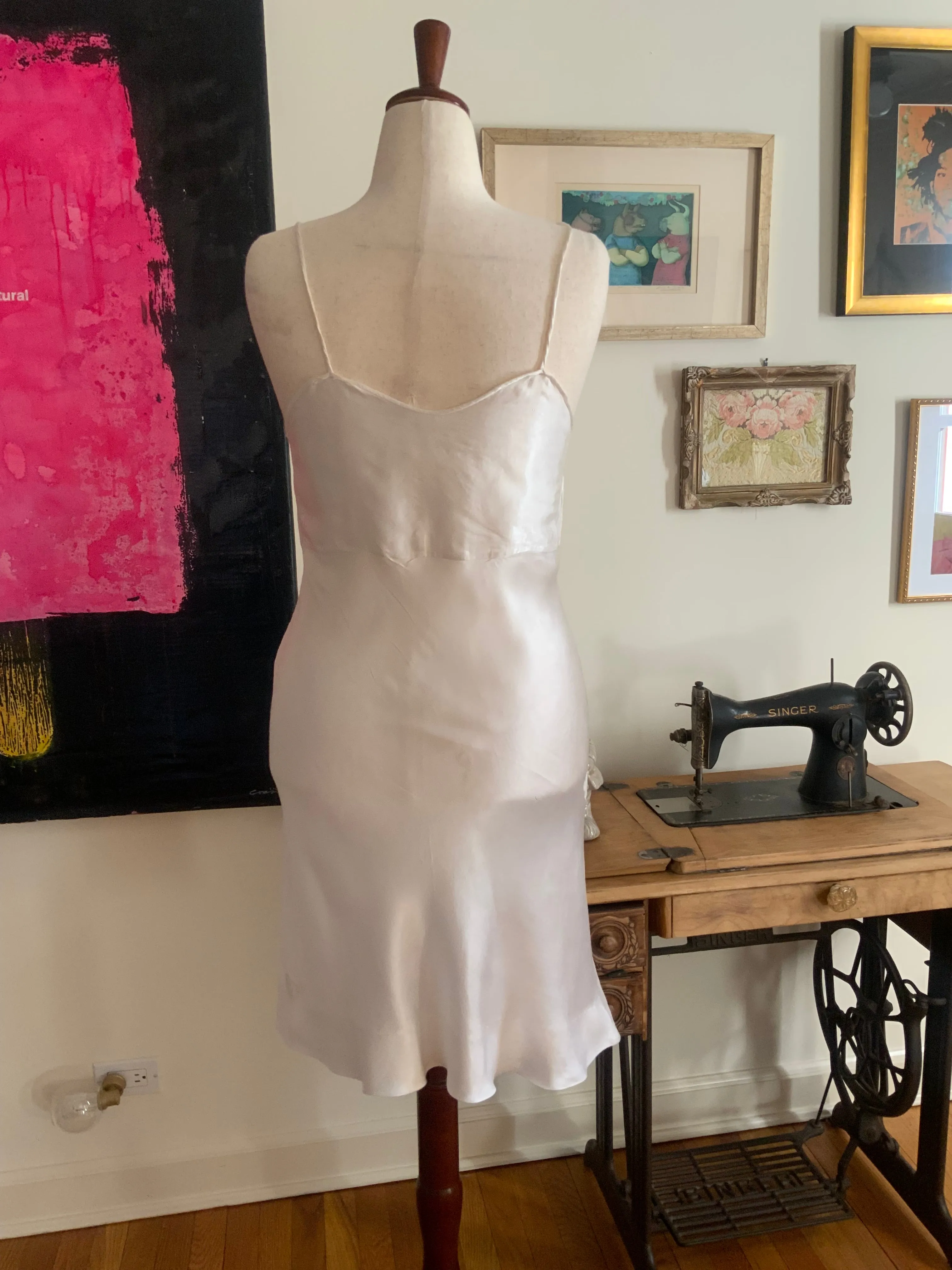 Satin Slip Dress - 70s