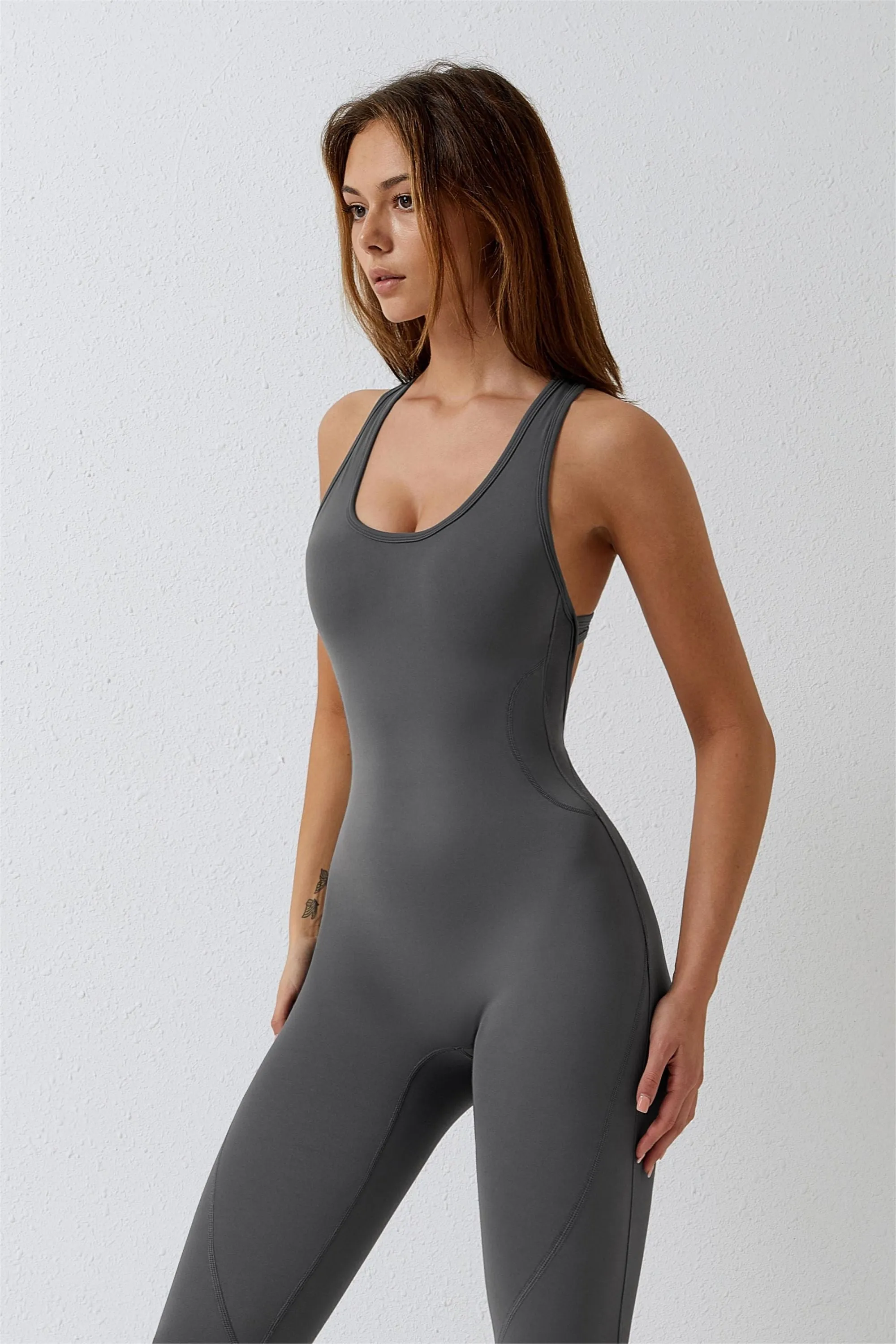 Sculpted Scoop Neck Racerback Jumpsuit