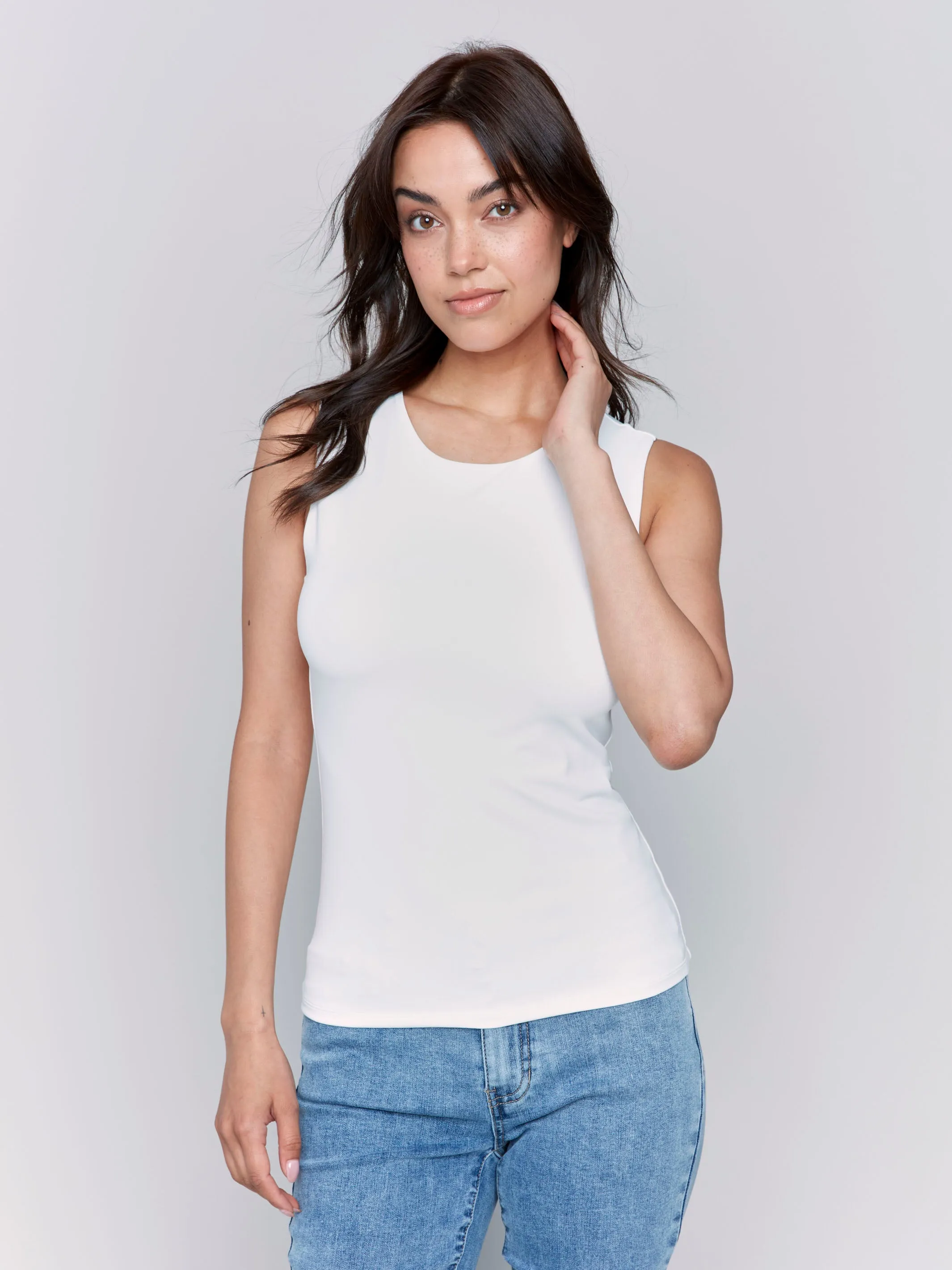 Sleeveless Super Stretch Top - White