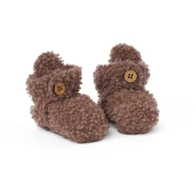 Smallstuff Rose Brown Booties Bouclé Merino Wool