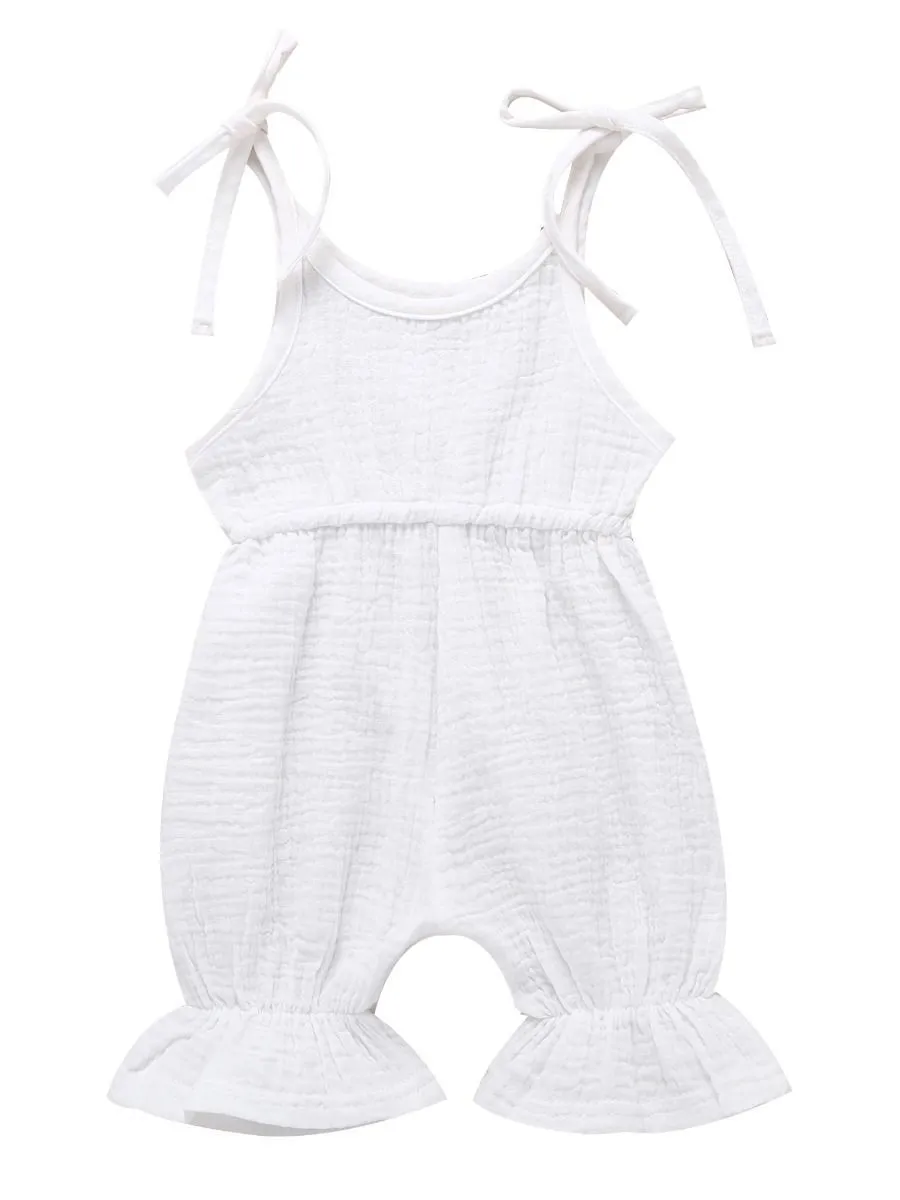 Solid Color Onesie Cotton Blend Baby Jumpsuit High Summer