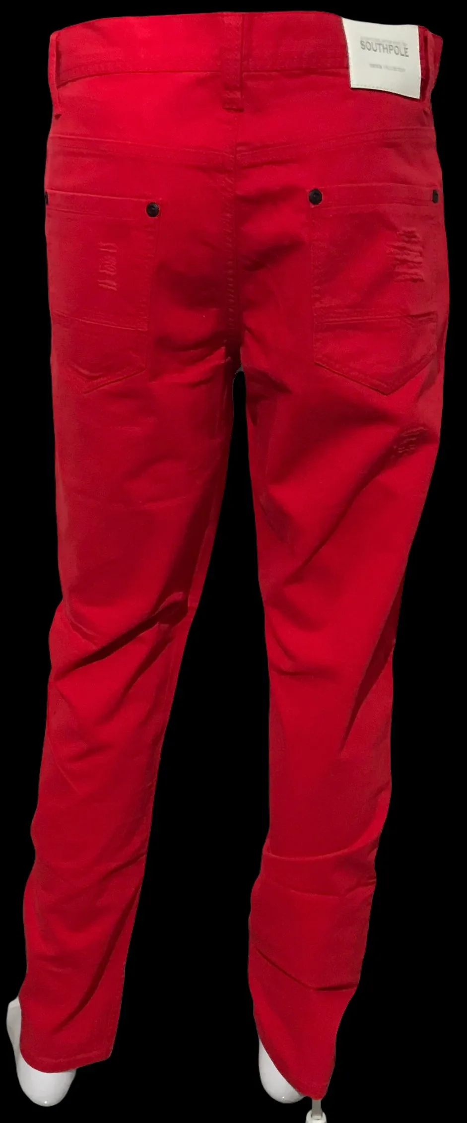 ^SOUTHPOLE^ (RED) RIPPED DENIM FOR MEN (34'' x 32'')