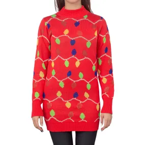 String Lights Womens Ugly Christmas Sweater Dress