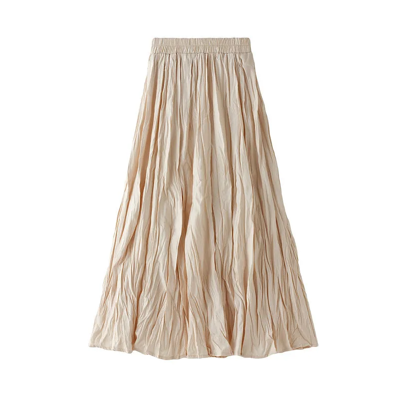 Summer Pleated  Skirt A Line Retro Skirt 752