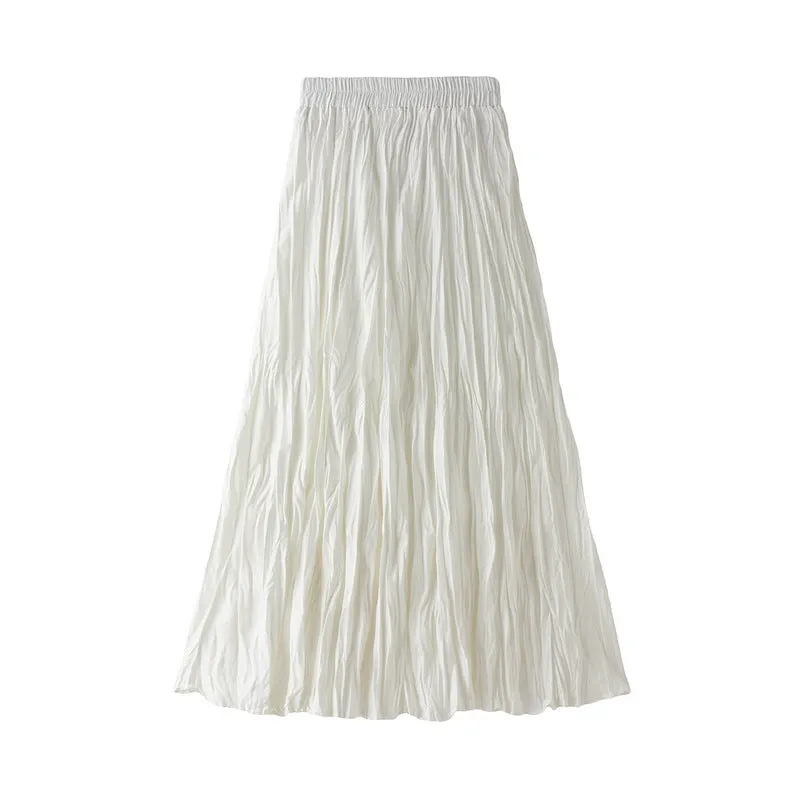 Summer Pleated  Skirt A Line Retro Skirt 752