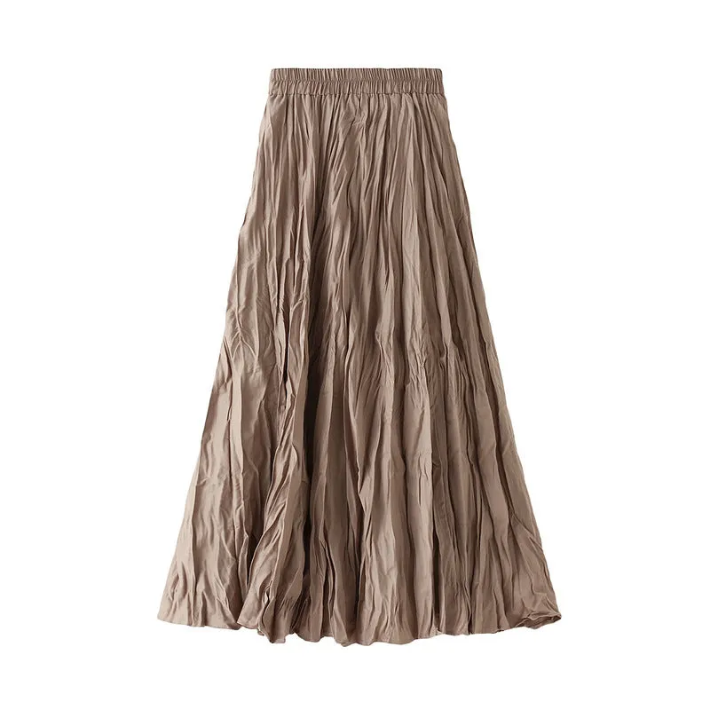 Summer Pleated  Skirt A Line Retro Skirt 752