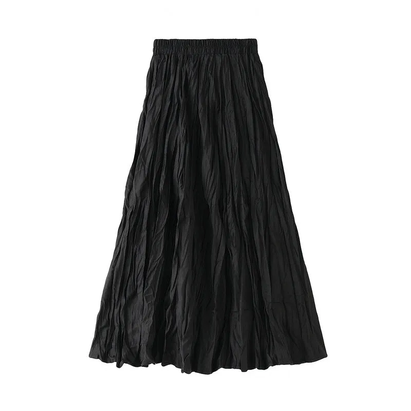 Summer Pleated  Skirt A Line Retro Skirt 752