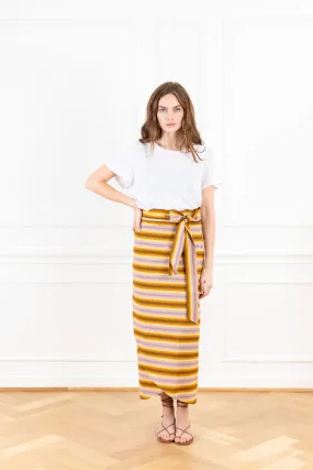 Sunset Stripe Maxi Wrap Skirt