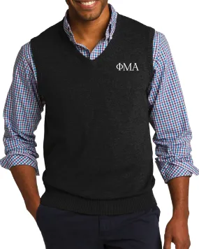 Sweater Vest - Black, Greek Letters