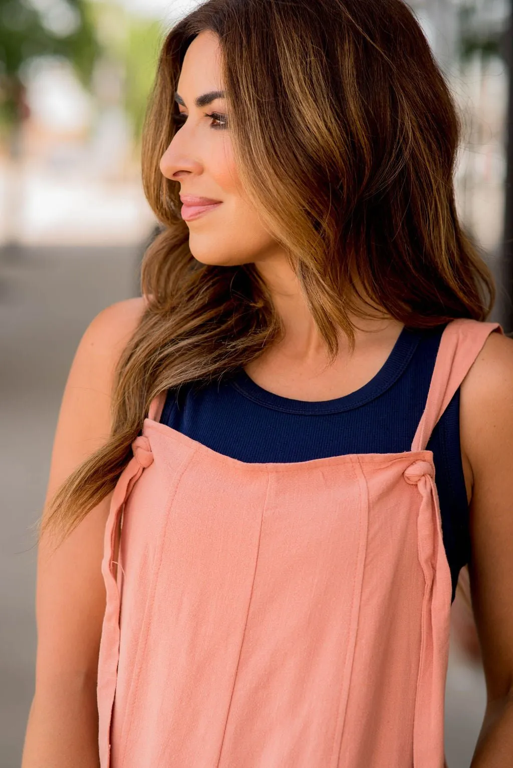 Tie Strap Tank Romper