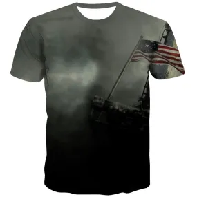 USA T shirts Men Flag Tshirts Novelty Statue Tshirts Casual Country T-shirts 3d