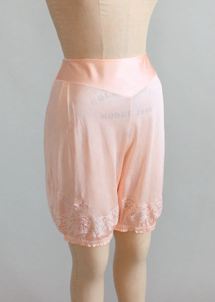 Vintage 1930s Peach Rayon Jersey Bloomers