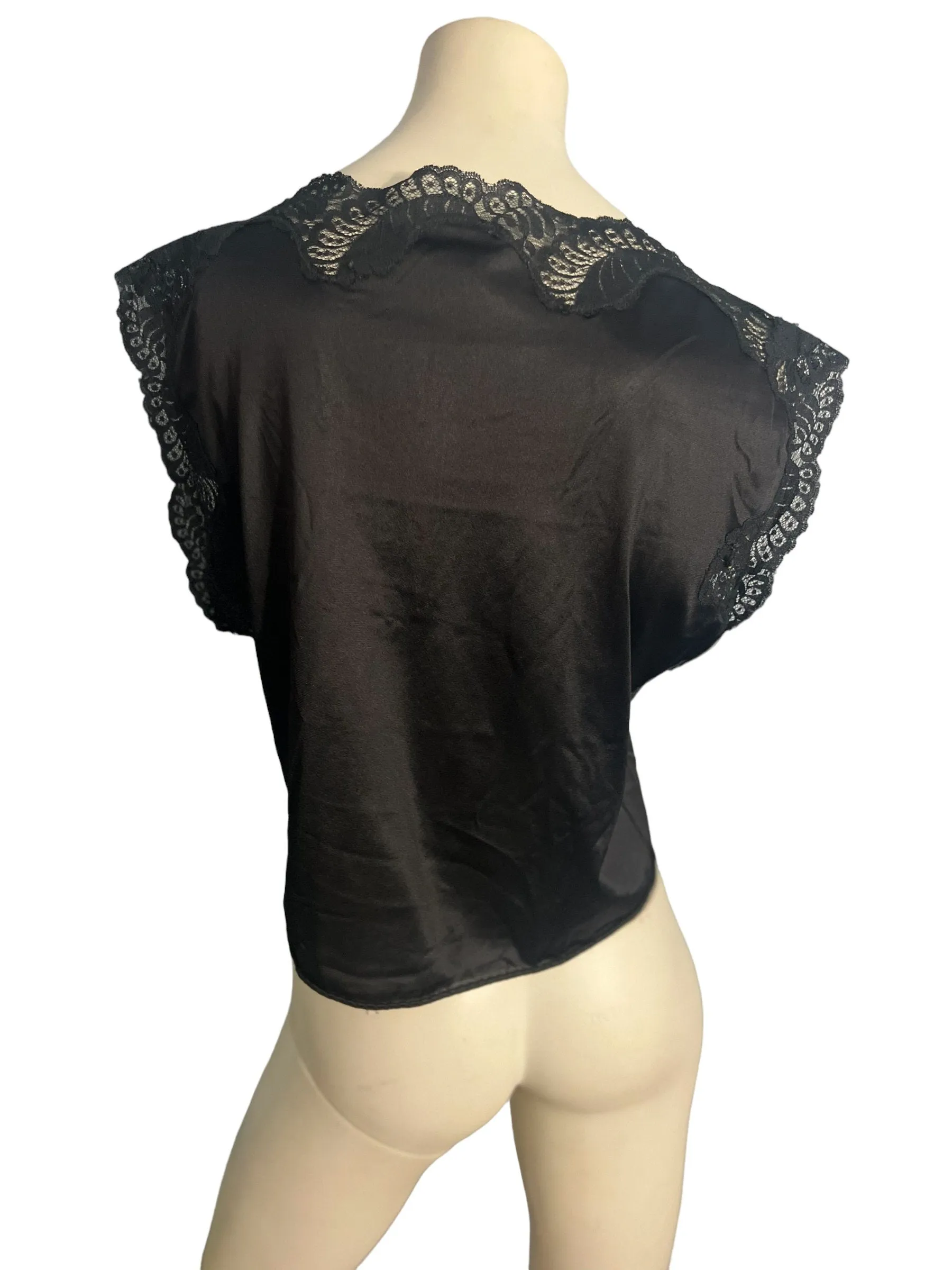 Vintage black 70's lingerie top GiGi M