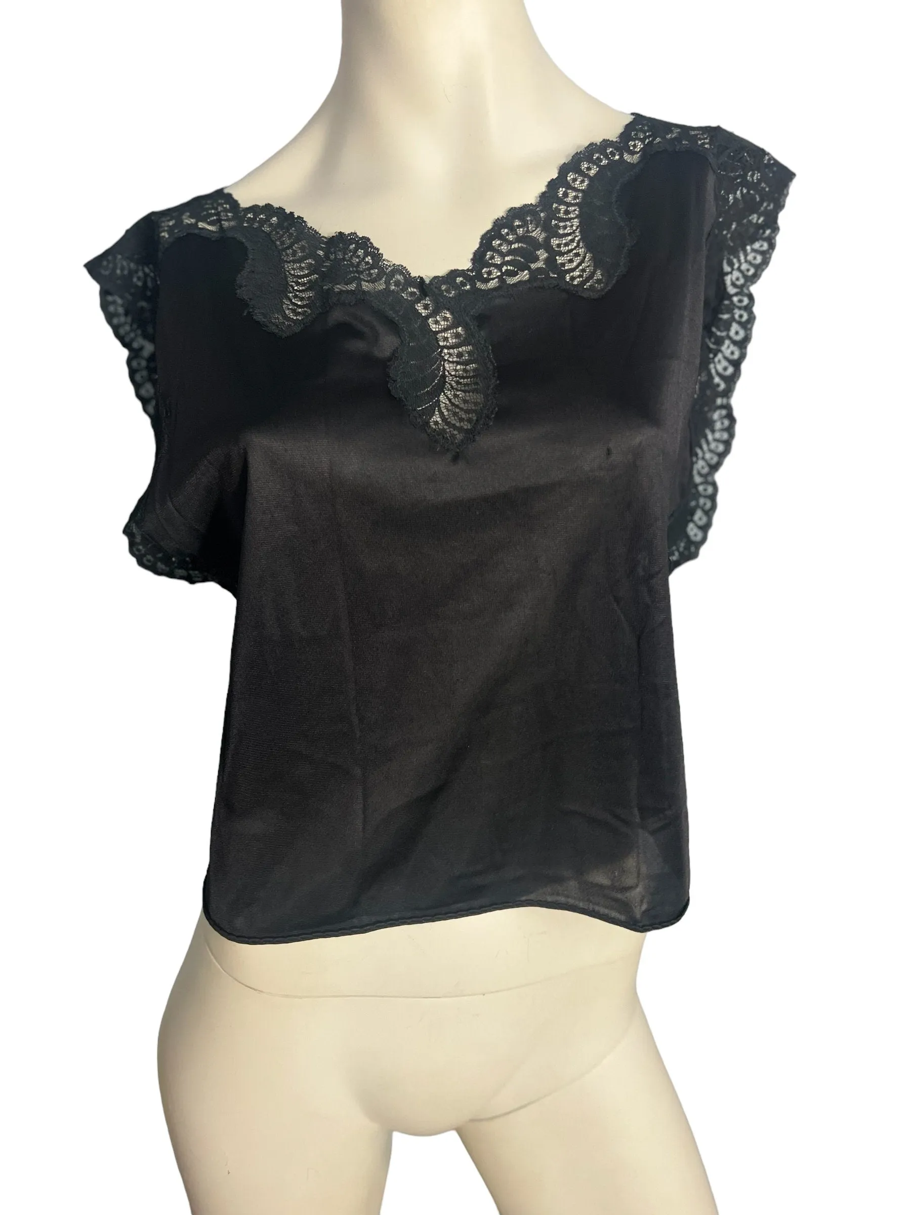 Vintage black 70's lingerie top GiGi M