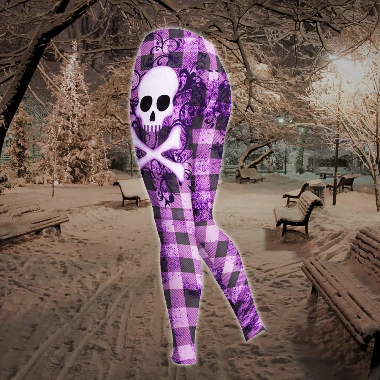 Violet Skull Cross Bone Combo Hoodie and Leggings