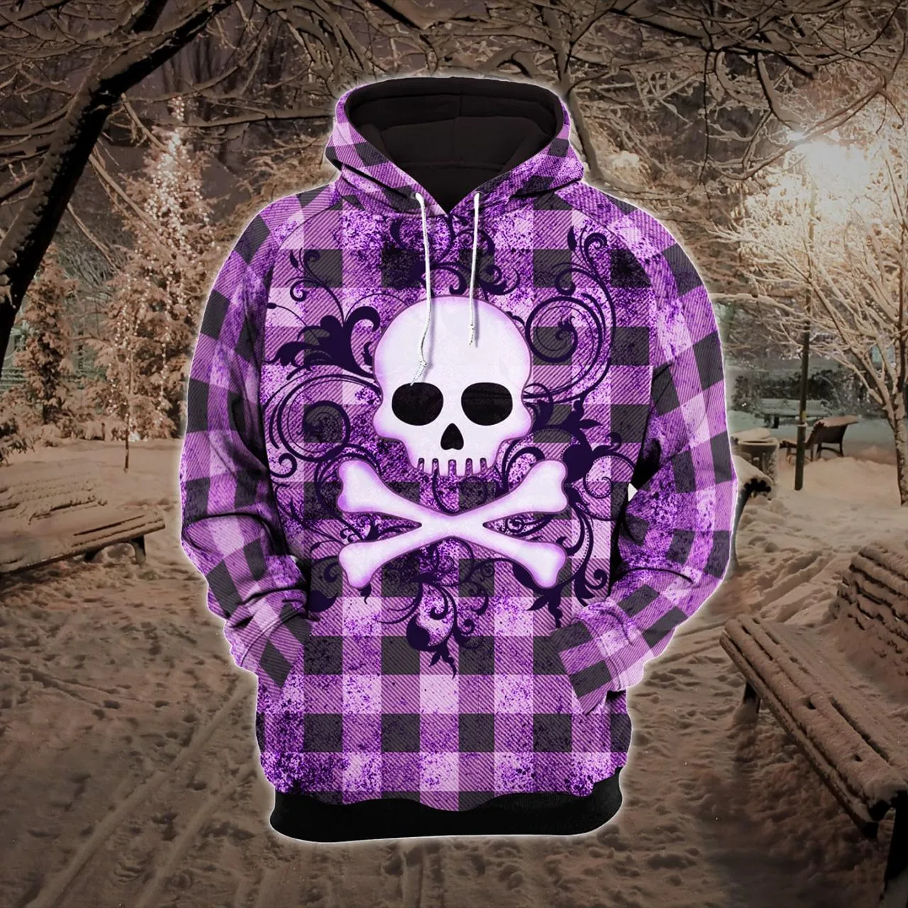 Violet Skull Cross Bone Combo Hoodie and Leggings