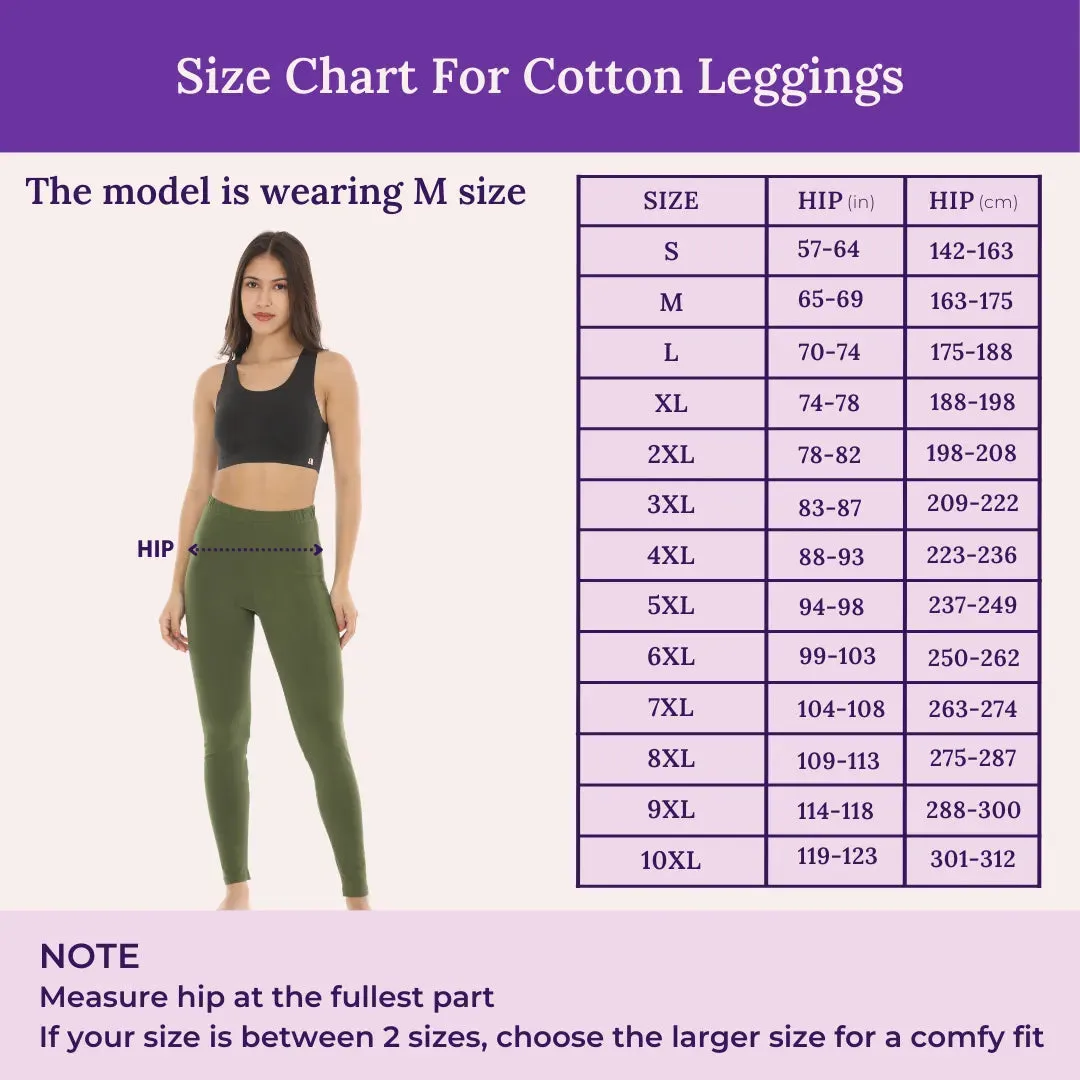 Women's Leggings | High-Waist | Ankle-Length | Breathable Cotton & Stretch Fit