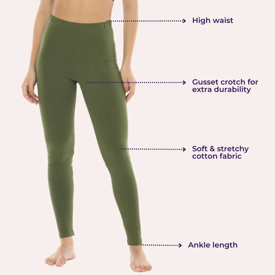 Women's Leggings | High-Waist | Ankle-Length | Breathable Cotton & Stretch Fit