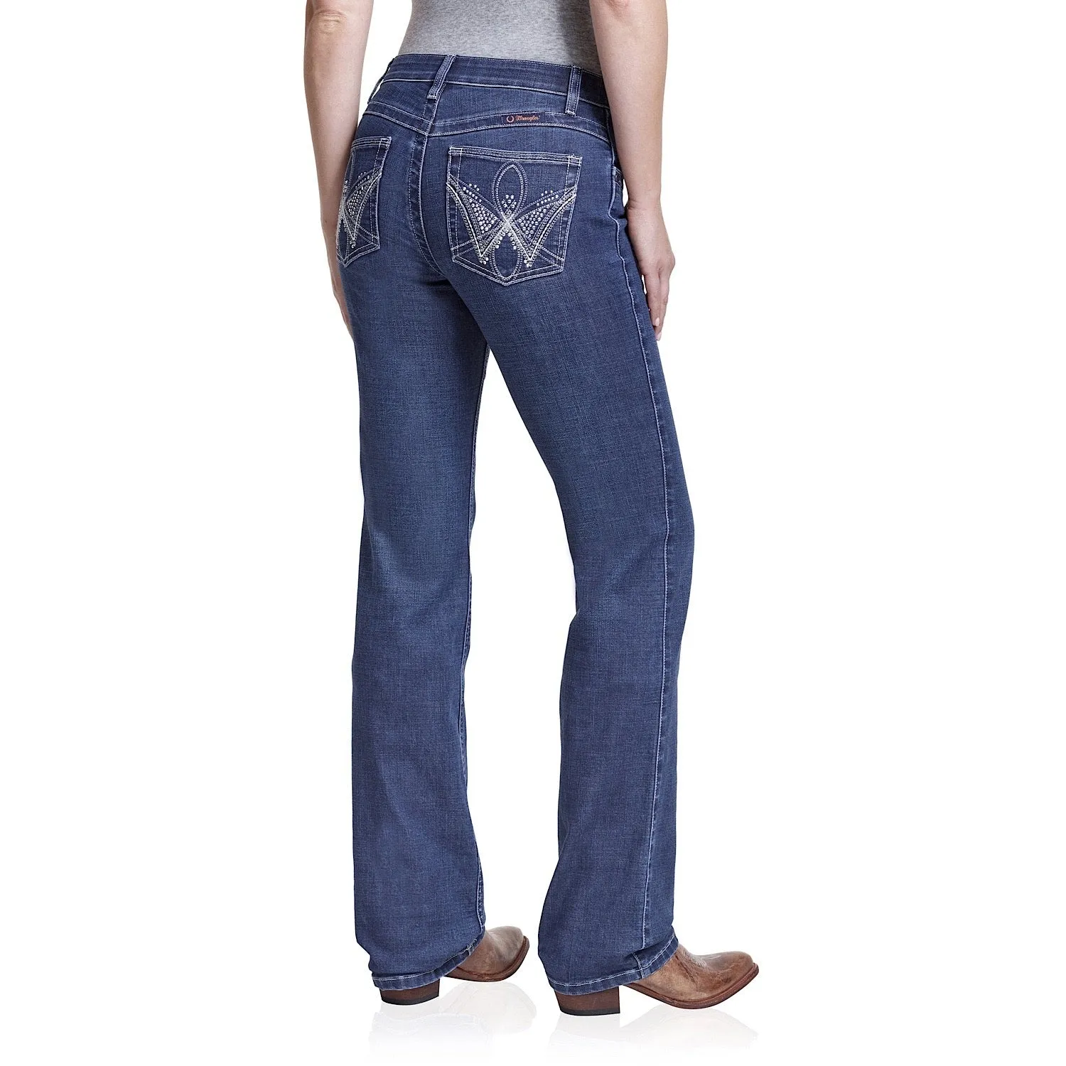 Wrangler Womens Mid Rise Boot Cut Jean - Q Baby Wild Streak