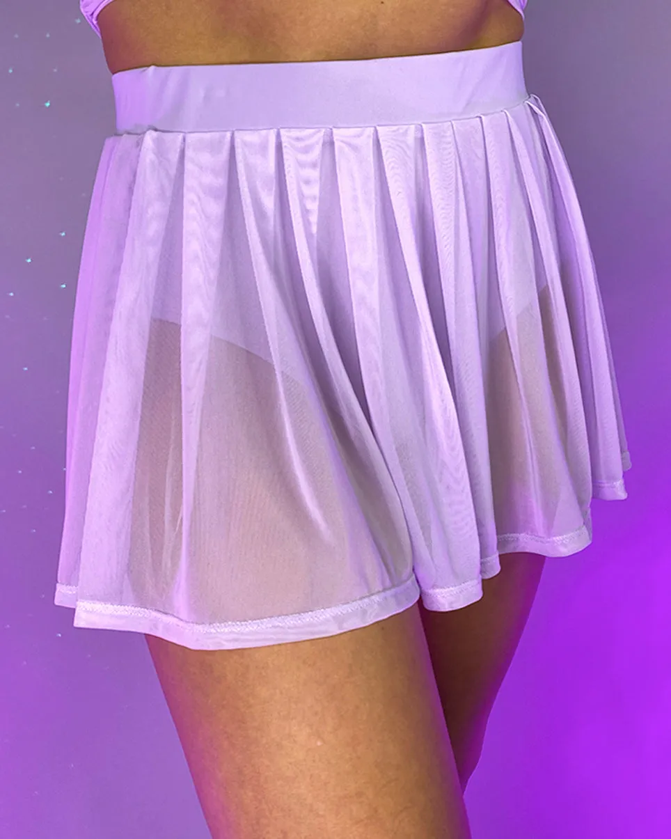 Y2K Doll Sheer Pleated Mini Skirt